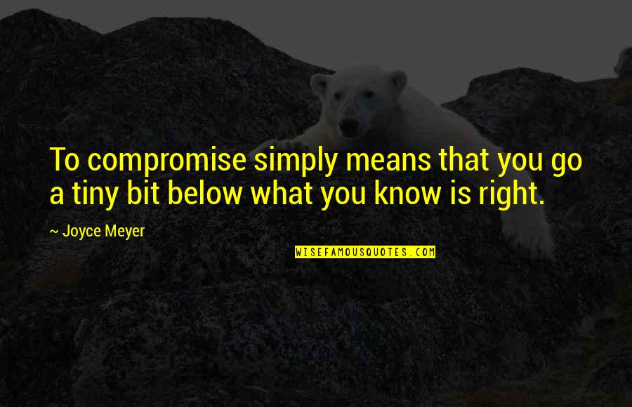 Overnight Grain Markets Quotes By Joyce Meyer: To compromise simply means that you go a