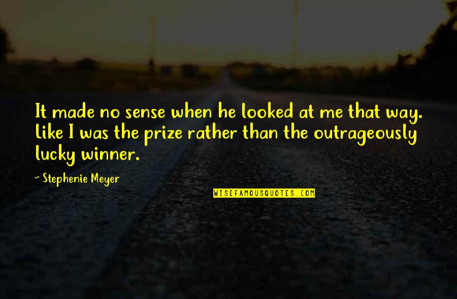 Overpowering Someone Quotes By Stephenie Meyer: It made no sense when he looked at