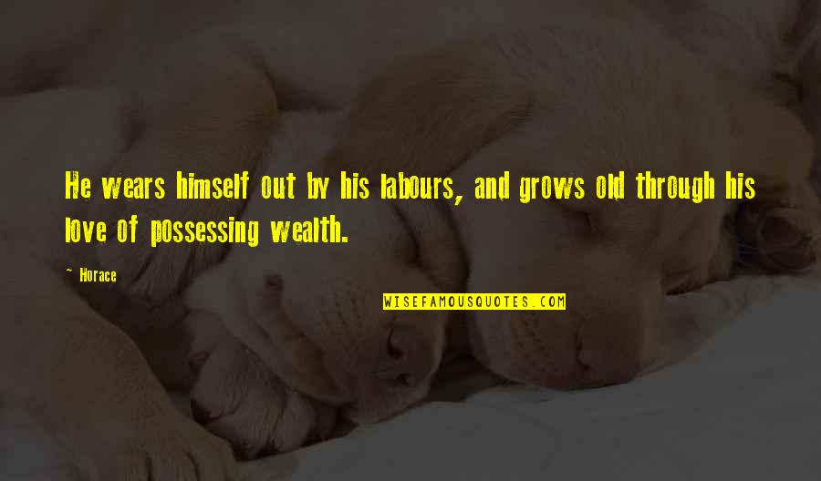 Overpumping Groundwater Quotes By Horace: He wears himself out by his labours, and