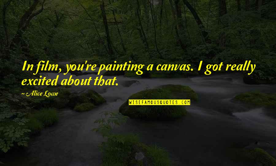 Overreacting Meme Quotes By Alice Lowe: In film, you're painting a canvas. I got