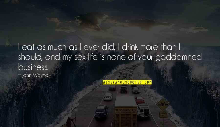 Overregulation Synonym Quotes By John Wayne: I eat as much as I ever did, Overregulation Synonym Quotes By John Wayne: I eat as much as I ever did,