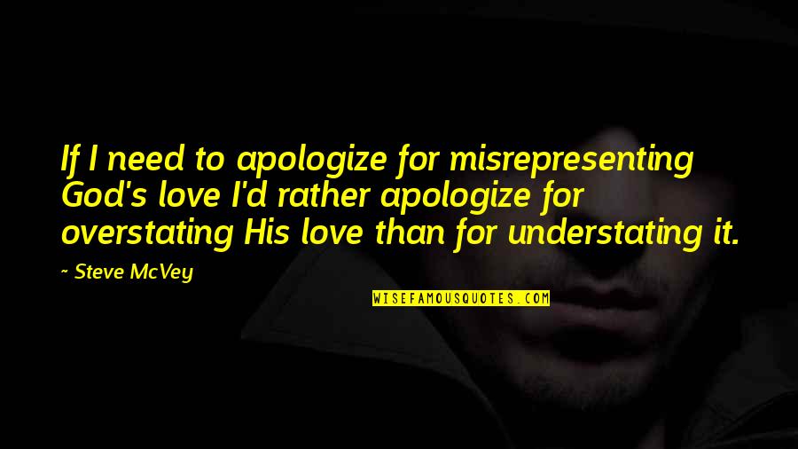 Overshadowed Quotes By Steve McVey: If I need to apologize for misrepresenting God's