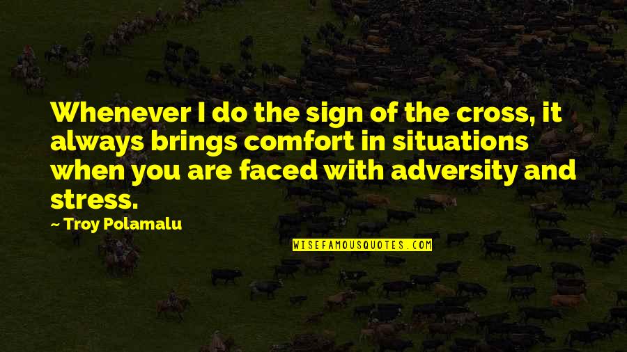 Oversprinkle Quotes By Troy Polamalu: Whenever I do the sign of the cross,
