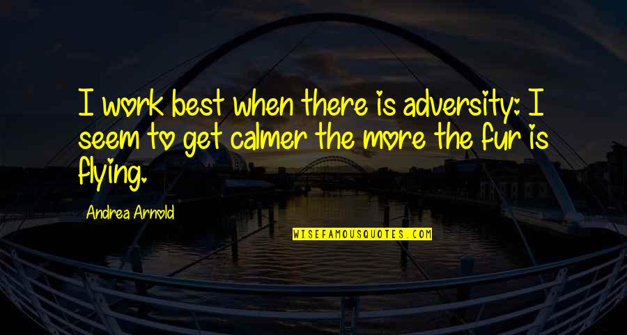 Overstock Coupons Quotes By Andrea Arnold: I work best when there is adversity: I