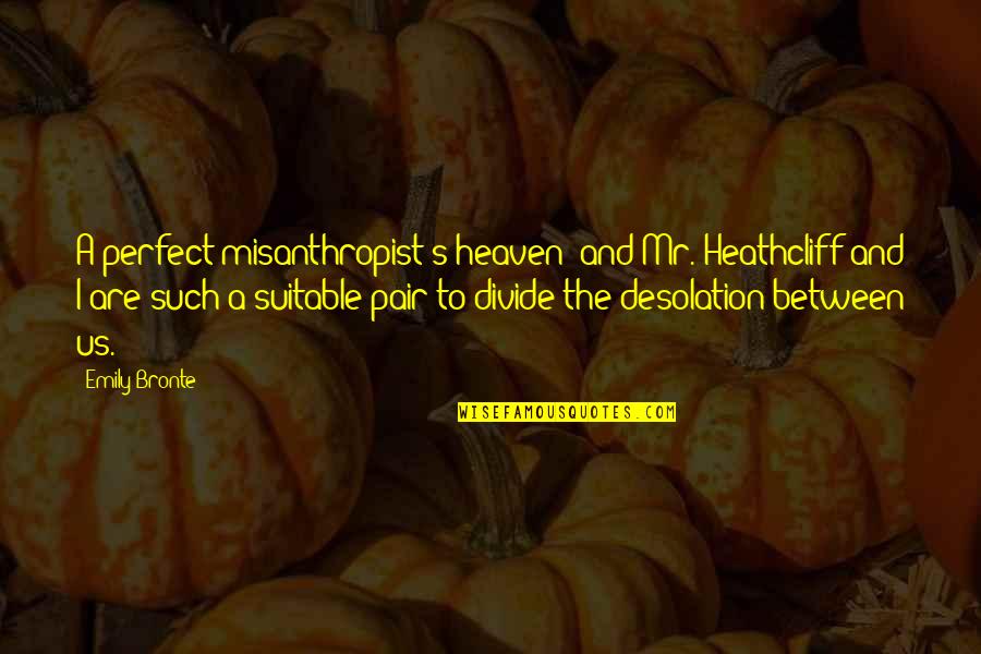 Overuse Of Inspirational Quotes By Emily Bronte: A perfect misanthropist's heaven: and Mr. Heathcliff and
