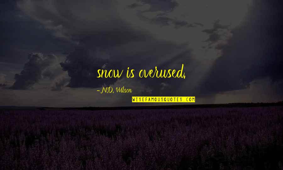 Overused Inspirational Quotes By N.D. Wilson: snow is overused. Overused Inspirational Quotes By N.D. Wilson: snow is overused.