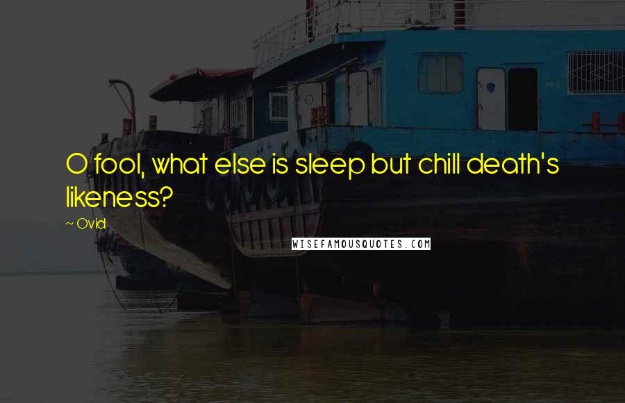 Ovid quotes: O fool, what else is sleep but chill death's likeness?