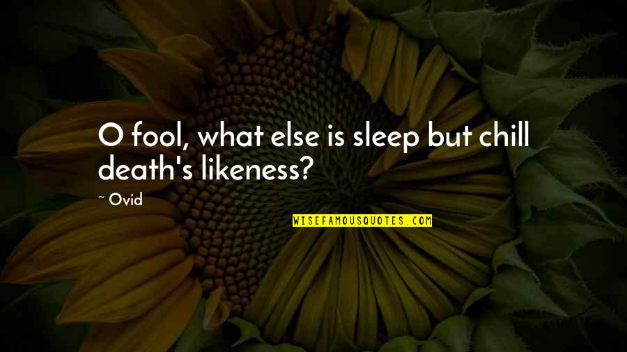 Ovid's Quotes By Ovid: O fool, what else is sleep but chill