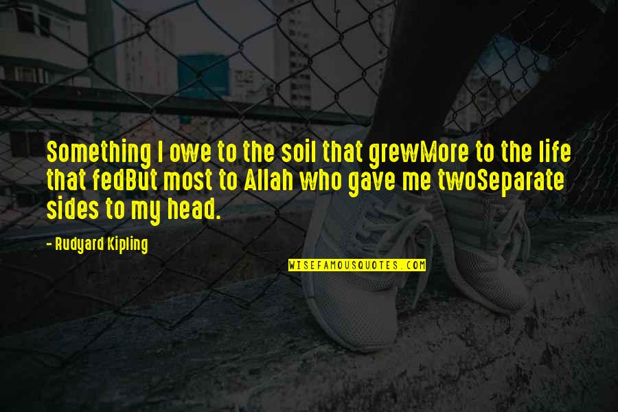 Owe Me Quotes By Rudyard Kipling: Something I owe to the soil that grewMore