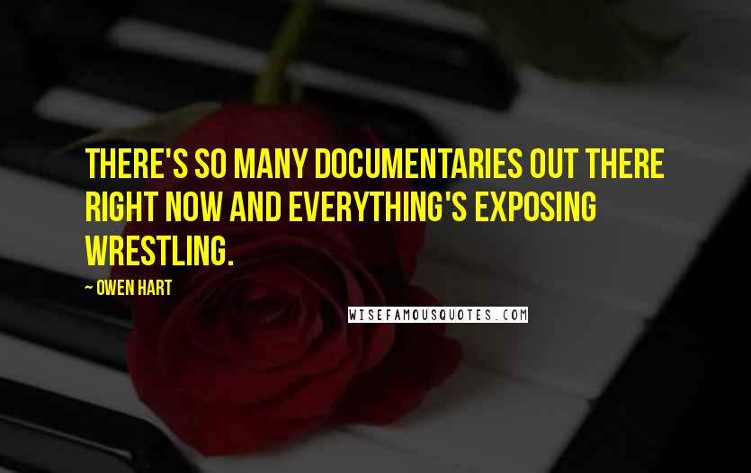 Owen Hart quotes: There's so many documentaries out there right now and everything's exposing wrestling.