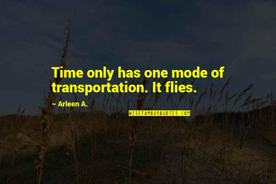 Owhatabow Quotes By Arleen A.: Time only has one mode of transportation. It