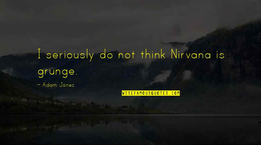 Owing Me Money Quotes By Adam Jones: I seriously do not think Nirvana is grunge.