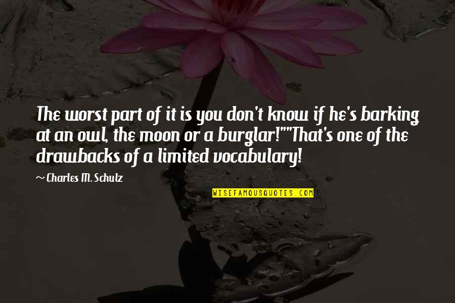 Owl Quotes By Charles M. Schulz: The worst part of it is you don't