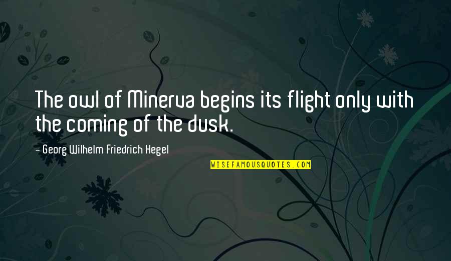 Owl Quotes By Georg Wilhelm Friedrich Hegel: The owl of Minerva begins its flight only