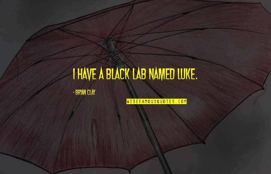 Owlesque Quotes By Bryan Clay: I have a black lab named Luke. Owlesque Quotes By Bryan Clay: I have a black lab named Luke.