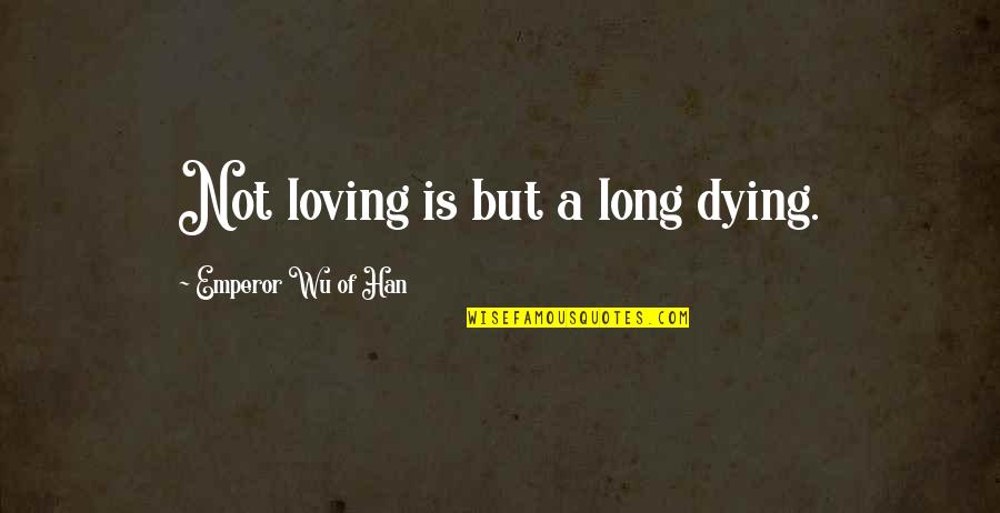 Owless Tutorial Quotes By Emperor Wu Of Han: Not loving is but a long dying. Owless Tutorial Quotes By Emperor Wu Of Han: Not loving is but a long dying.