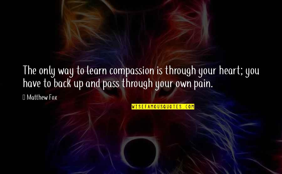 Own Back Quotes By Matthew Fox: The only way to learn compassion is through