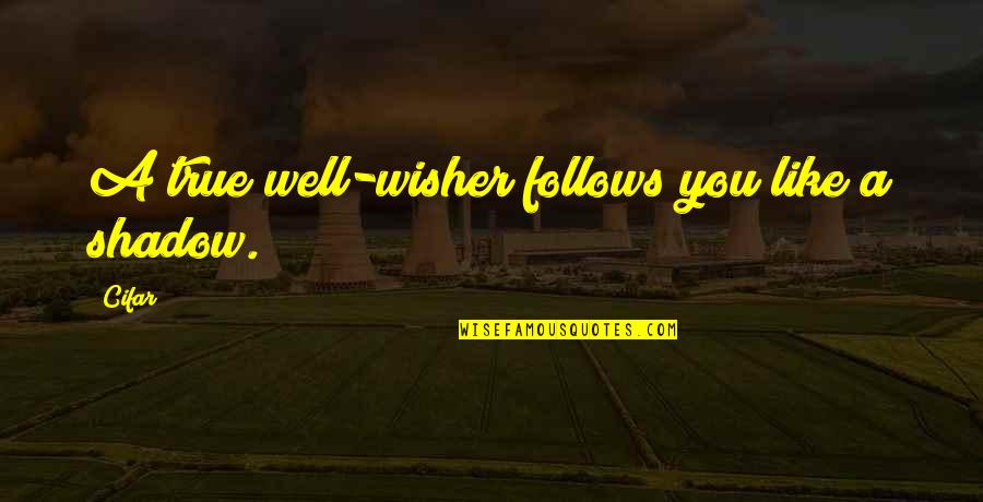 Own Colors Quotes By Cifar: A true well-wisher follows you like a shadow.