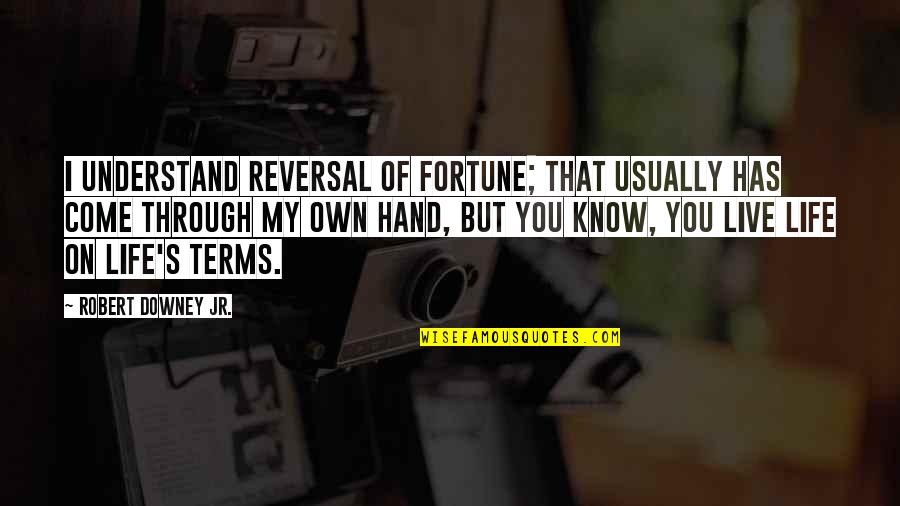 Own My Life Quotes By Robert Downey Jr.: I understand reversal of fortune; that usually has Own My Life Quotes By Robert Downey Jr.: I understand reversal of fortune; that usually has