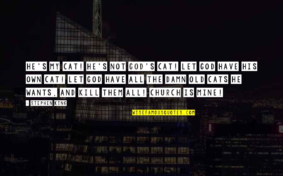Own My Life Quotes By Stephen King: He's my cat! He's not God's cat! Let
