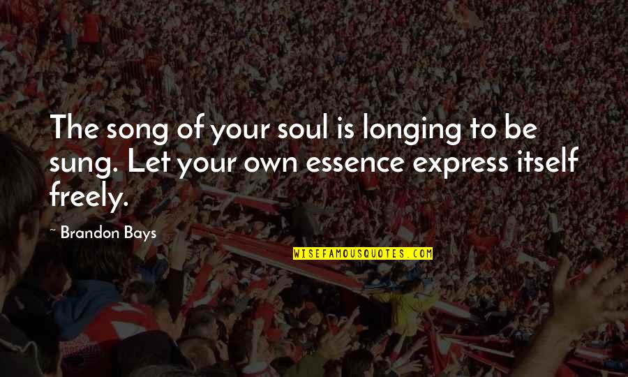 Own Song Quotes By Brandon Bays: The song of your soul is longing to