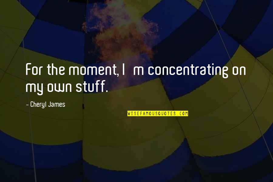 Own The Moment Quotes By Cheryl James: For the moment, I'm concentrating on my own