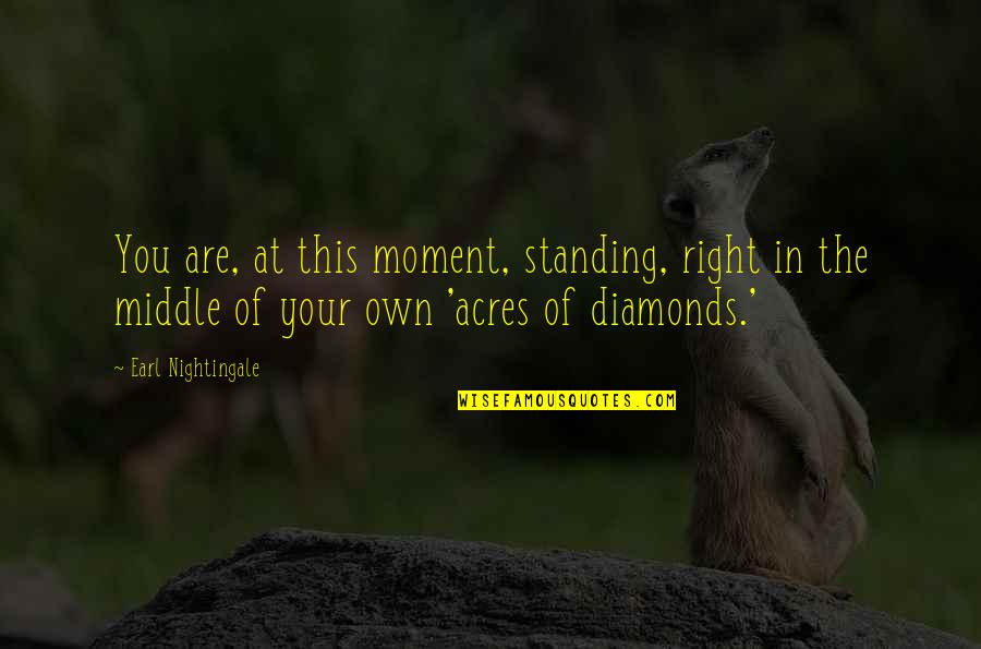 Own The Moment Quotes By Earl Nightingale: You are, at this moment, standing, right in