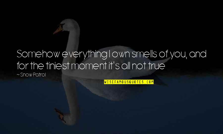 Own The Moment Quotes By Snow Patrol: Somehow everything I own smells of you, and