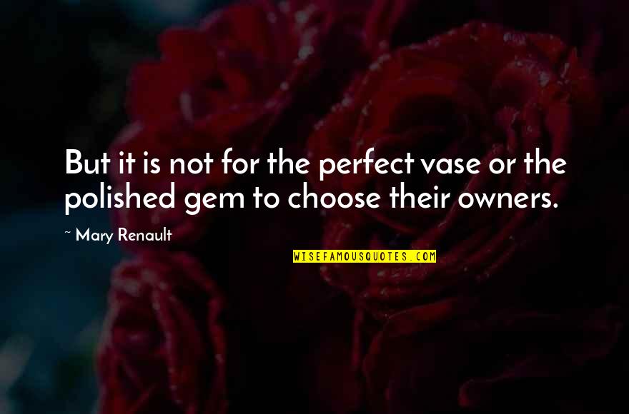 Owners Quotes By Mary Renault: But it is not for the perfect vase