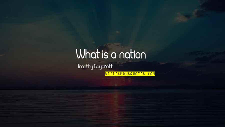 Ownership In Business Quotes By Timothy Baycroft: What is a nation?