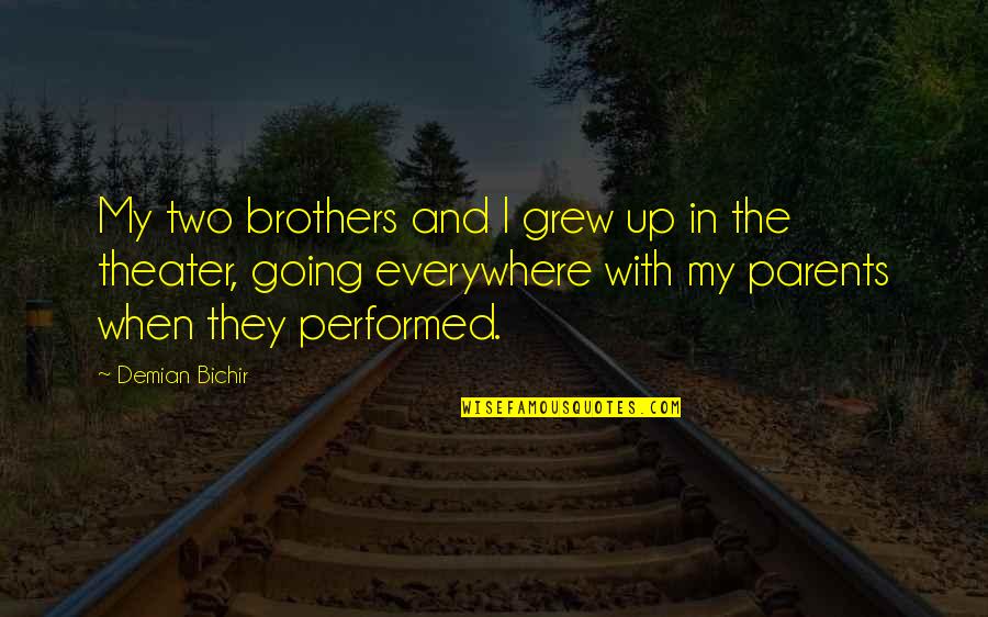 Owver Quotes By Demian Bichir: My two brothers and I grew up in Owver Quotes By Demian Bichir: My two brothers and I grew up in