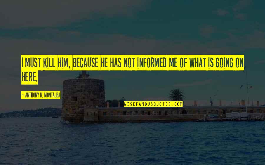 Oxygen Magazine Inspirational Quotes By Anthony R. Montalba: I must kill him, because he has not Oxygen Magazine Inspirational Quotes By Anthony R. Montalba: I must kill him, because he has not