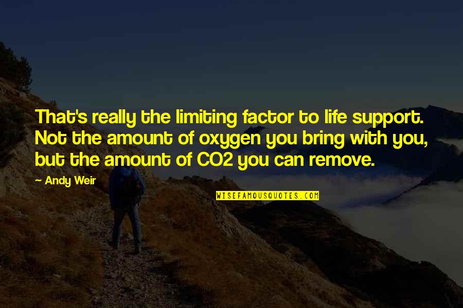 Oxygen's Quotes By Andy Weir: That's really the limiting factor to life support.