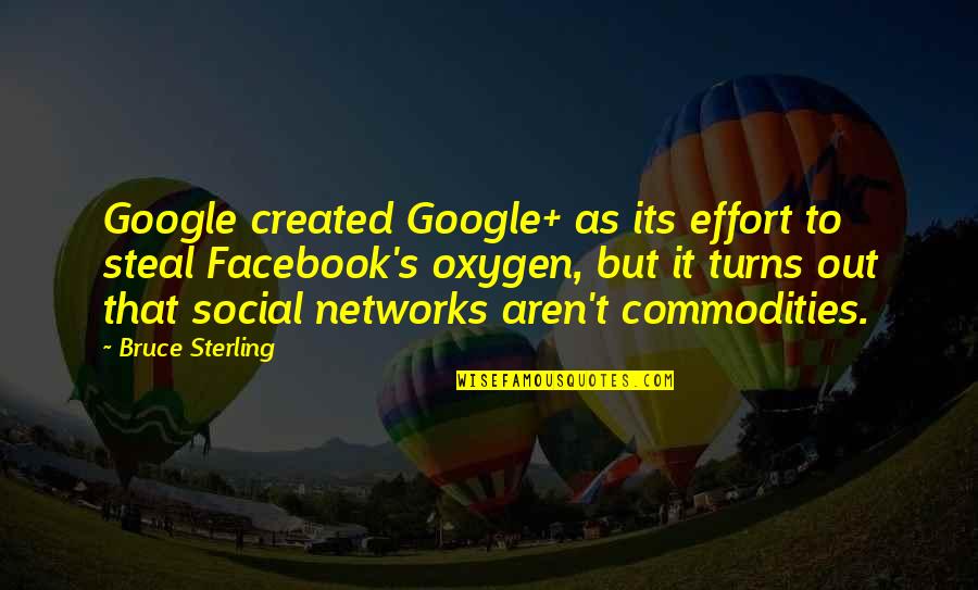 Oxygen's Quotes By Bruce Sterling: Google created Google+ as its effort to steal