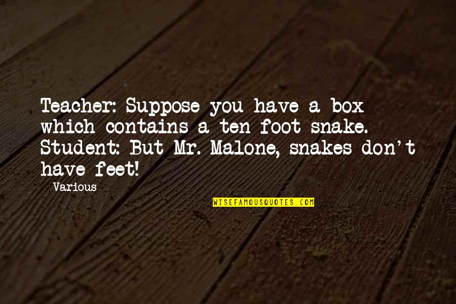 Oyeyemi Fajemirokun Quotes By Various: Teacher: Suppose you have a box which contains Oyeyemi Fajemirokun Quotes By Various: Teacher: Suppose you have a box which contains