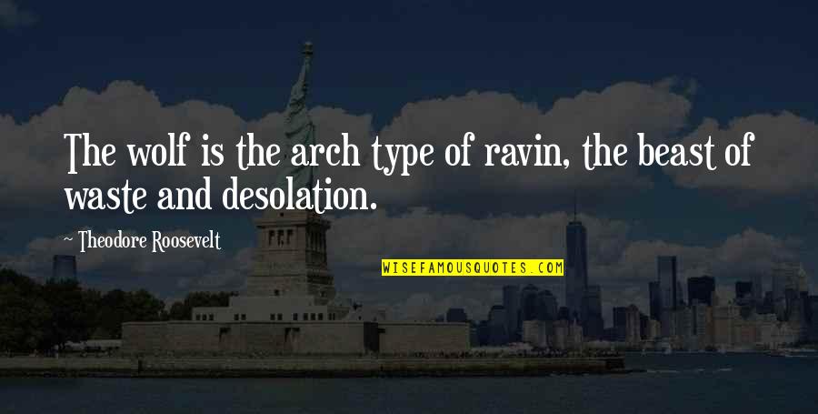 Ozen Quotes By Theodore Roosevelt: The wolf is the arch type of ravin, Ozen Quotes By Theodore Roosevelt: The wolf is the arch type of ravin,