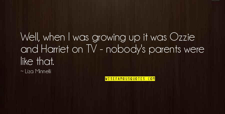 Ozzie And Harriet Quotes By Liza Minnelli: Well, when I was growing up it was