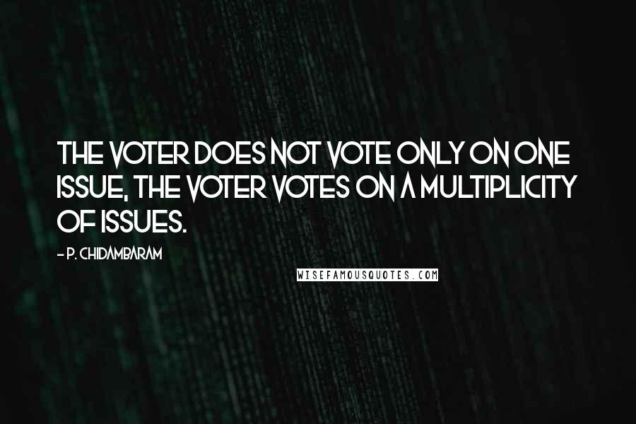 P. Chidambaram quotes: The voter does not vote only on one issue, the voter votes on a multiplicity of issues.