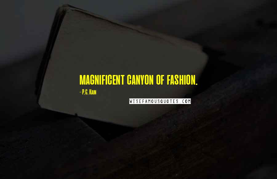 P.G. Kain quotes: magnificent canyon of fashion.