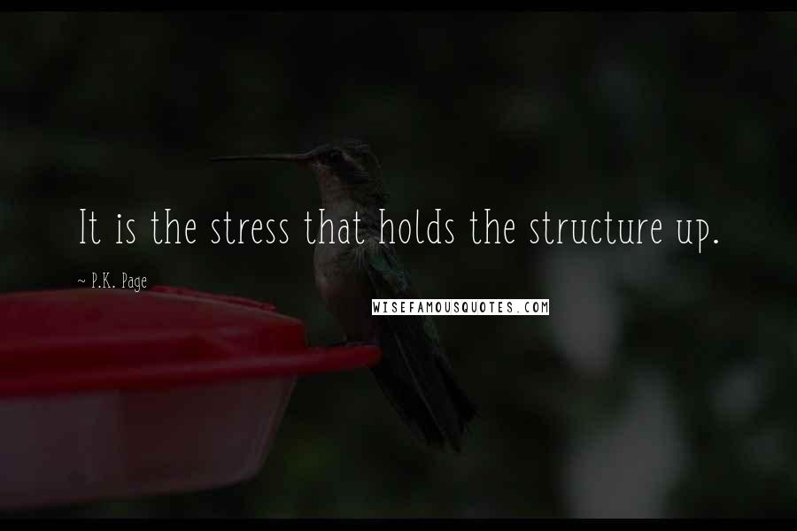 P.K. Page quotes: It is the stress that holds the structure up.