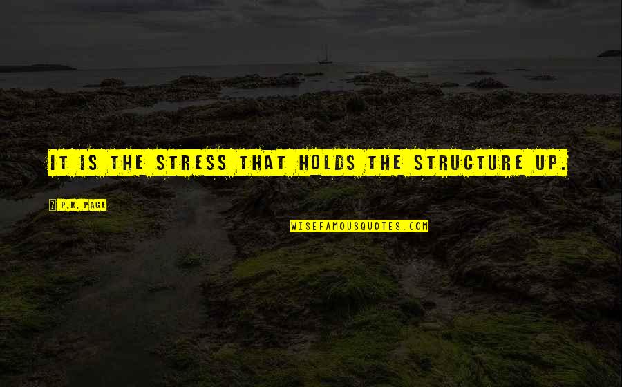 P.k Quotes By P.K. Page: It is the stress that holds the structure