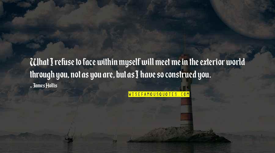 P Lfy Gyor Quotes By James Hollis: What I refuse to face within myself will