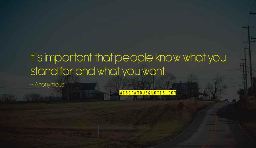 P Llfy Bor Quotes By Anonymous: It's important that people know what you stand