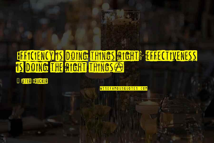P Rov Trika Quotes By Peter Drucker: Efficiency is doing things right; effectiveness is doing