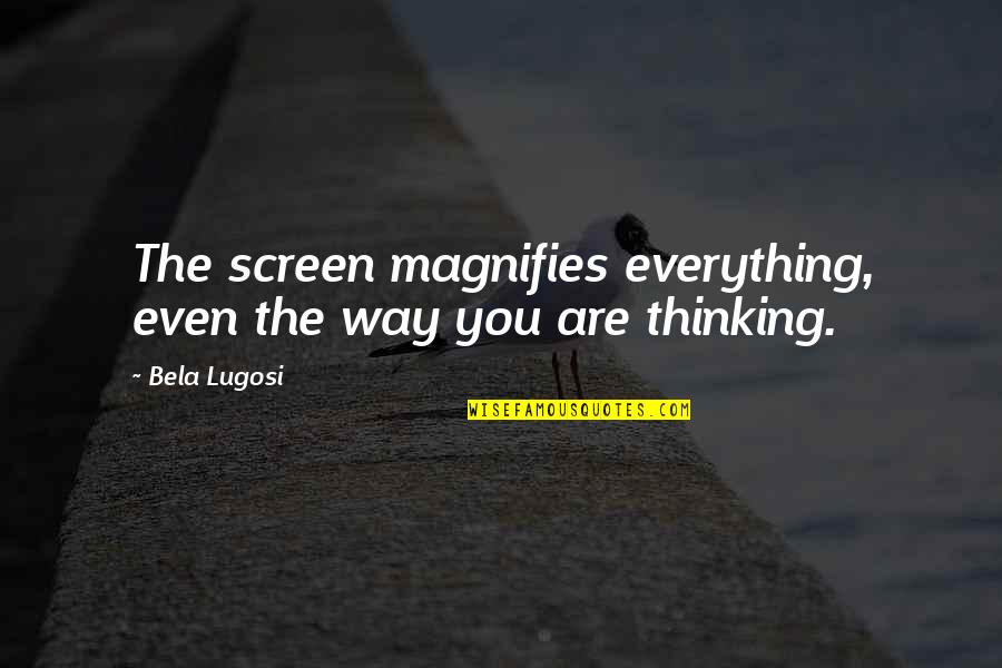 P109 Quotes By Bela Lugosi: The screen magnifies everything, even the way you