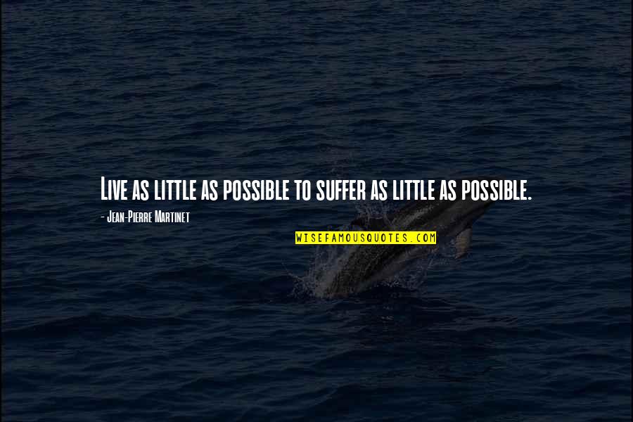 P1101 Quotes By Jean-Pierre Martinet: Live as little as possible to suffer as
