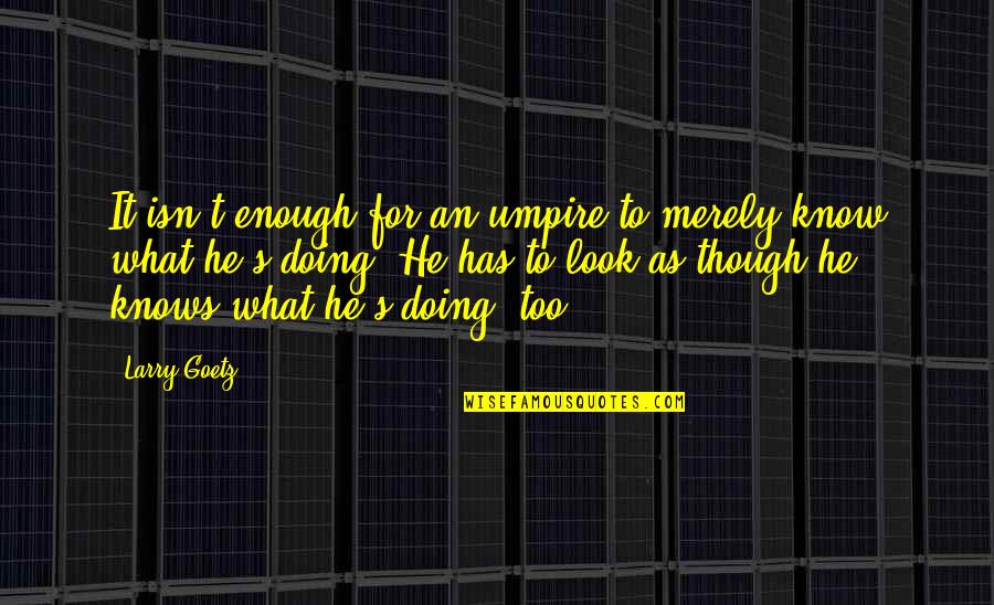 P1326 Quotes By Larry Goetz: It isn't enough for an umpire to merely P1326 Quotes By Larry Goetz: It isn't enough for an umpire to merely