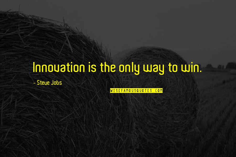 P1351 Quotes By Steve Jobs: Innovation is the only way to win. P1351 Quotes By Steve Jobs: Innovation is the only way to win.
