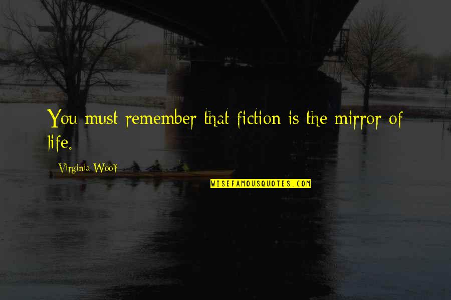 P1411 Quotes By Virginia Woolf: You must remember that fiction is the mirror