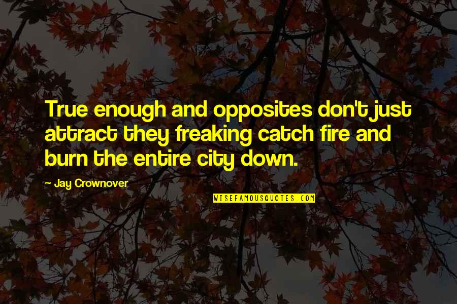 P1464 00 Quotes By Jay Crownover: True enough and opposites don't just attract they P1464 00 Quotes By Jay Crownover: True enough and opposites don't just attract they